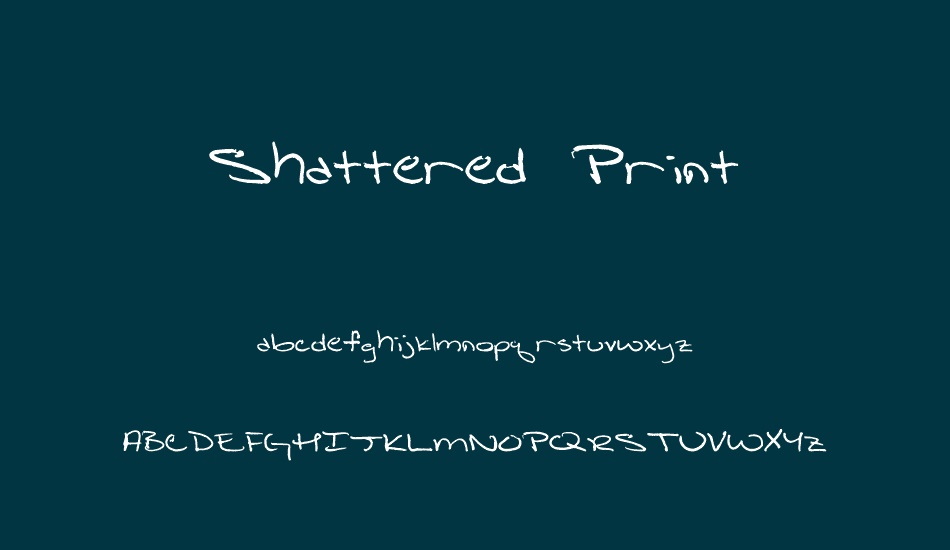 shattered-print font