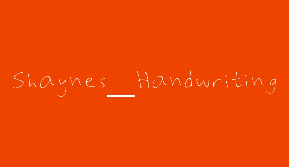 shaynes-handwriting font big