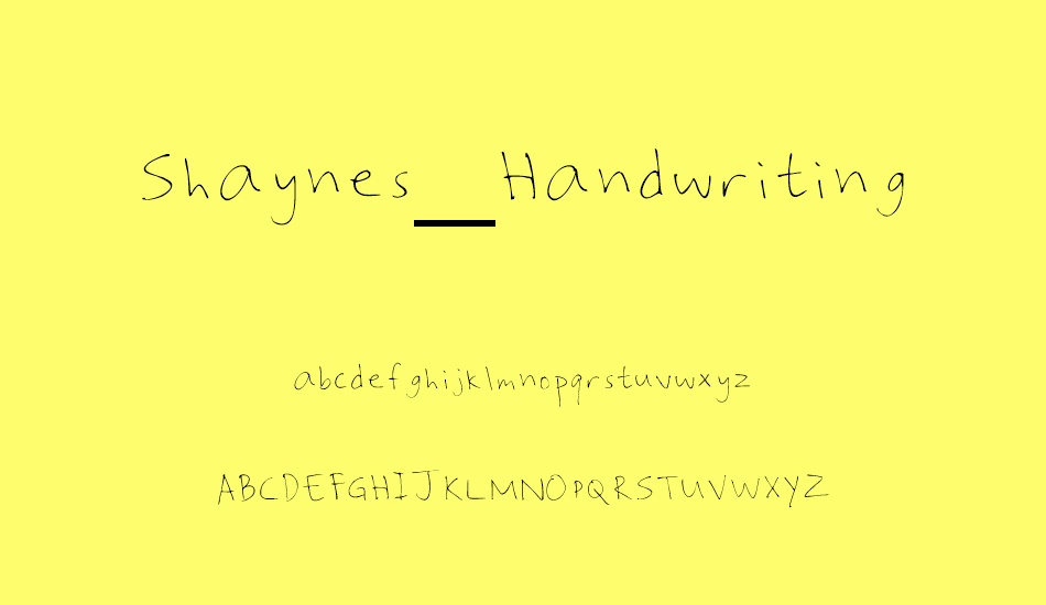 shaynes-handwriting font