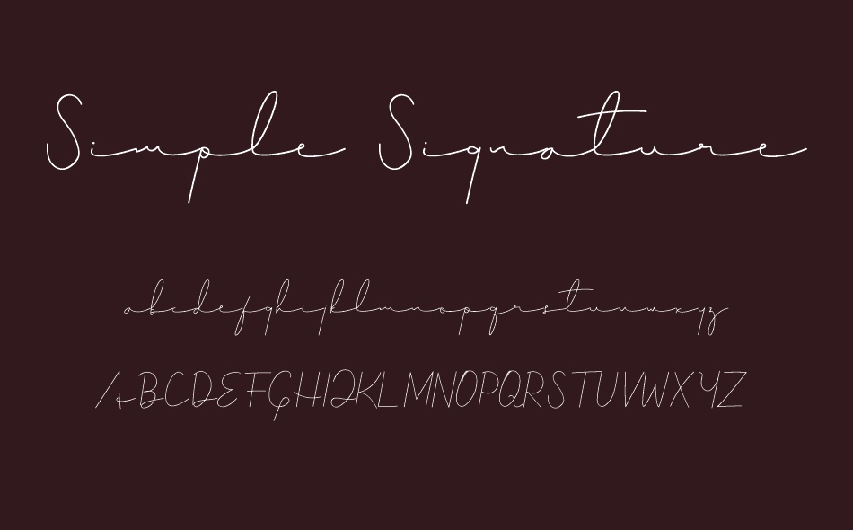 Simple Signature font