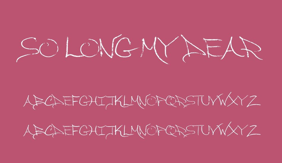 so-long-my-dear font