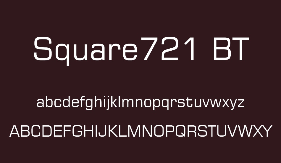 Square721 Bt Free Font