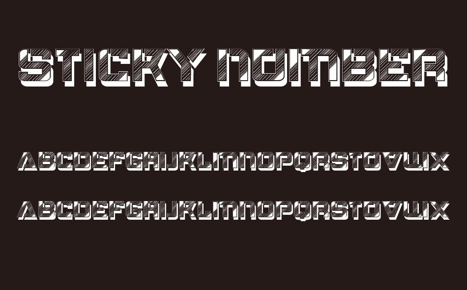 Sticky Numbers font