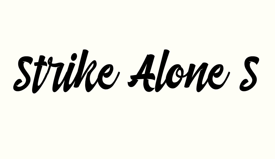 strike-alone-script font big