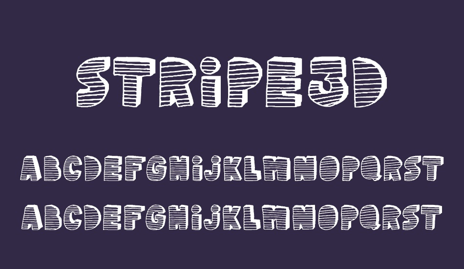 stripe3d font