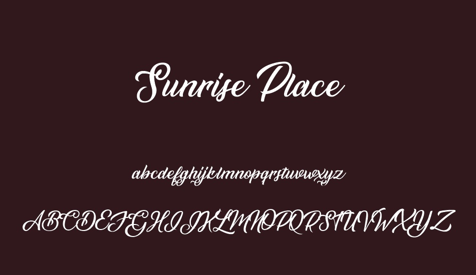 sunrise-place font