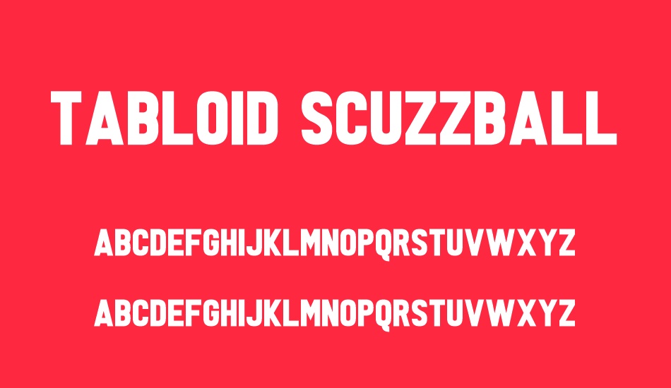 tabloid-scuzzball font