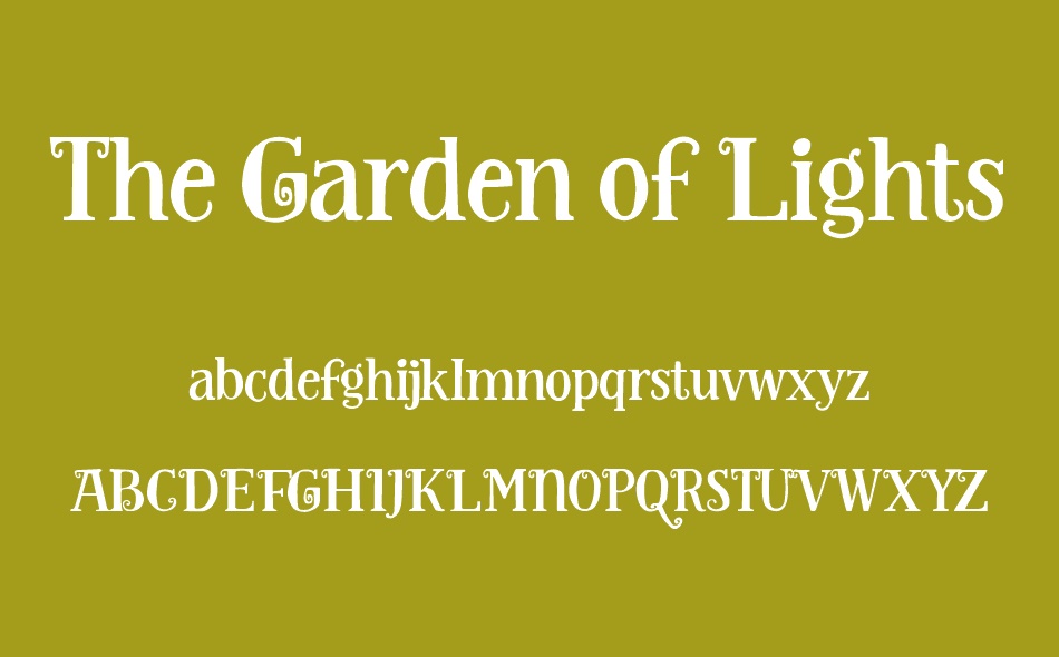 The Garden of Lights font