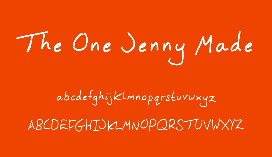 the-one-jenny-made font