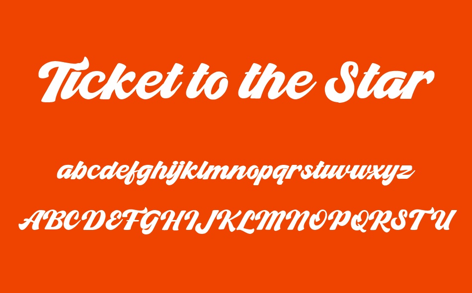 Ticket to the Star font