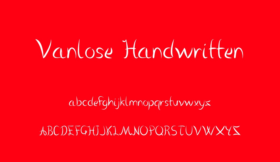 vanlose-handwritten font