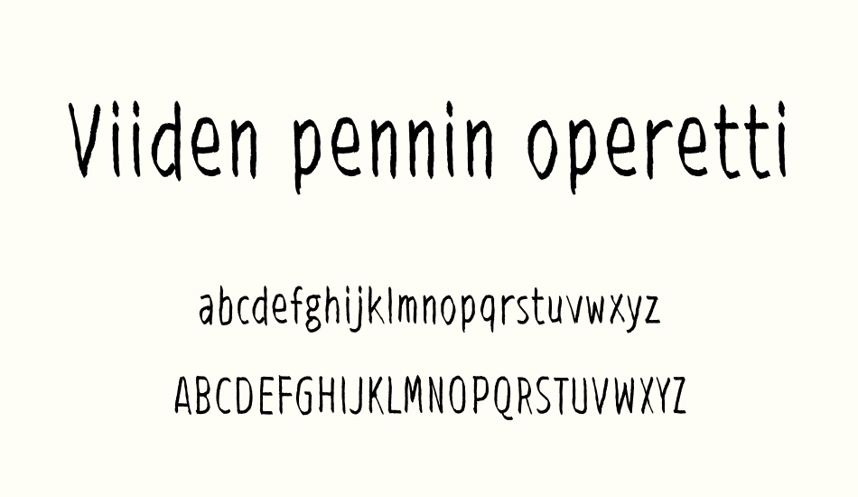 viiden-pennin-operetti font