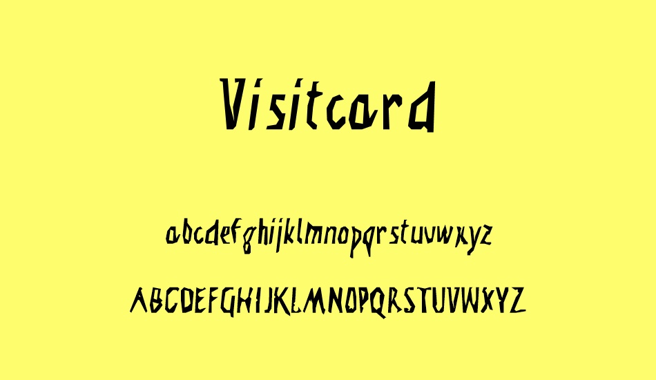 visitcard font