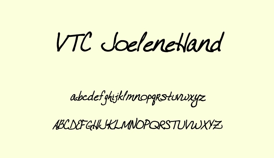 vtc-joelenehand font