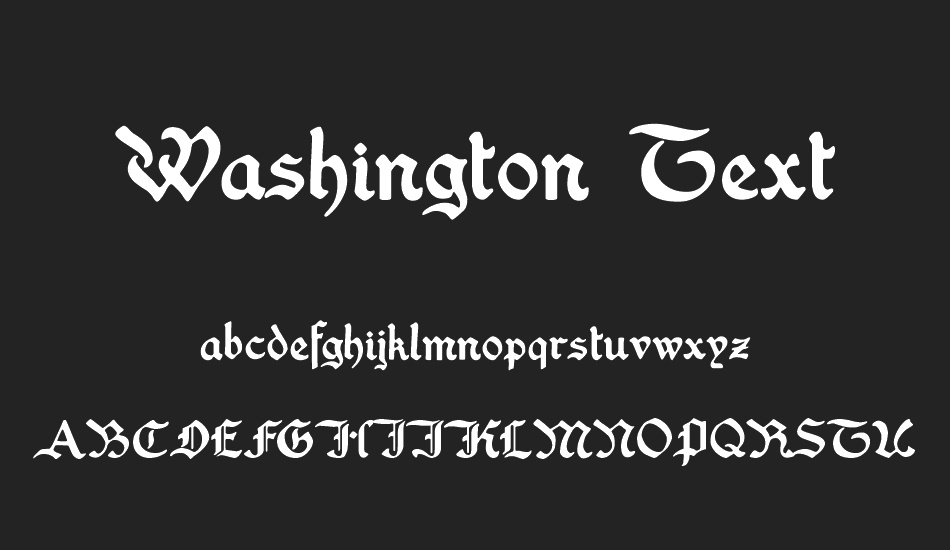 washington font text