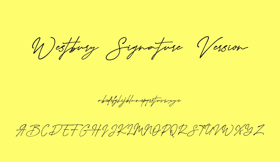 westbury-signature-demo-version font