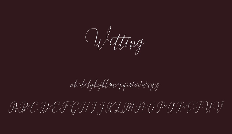 wetting font