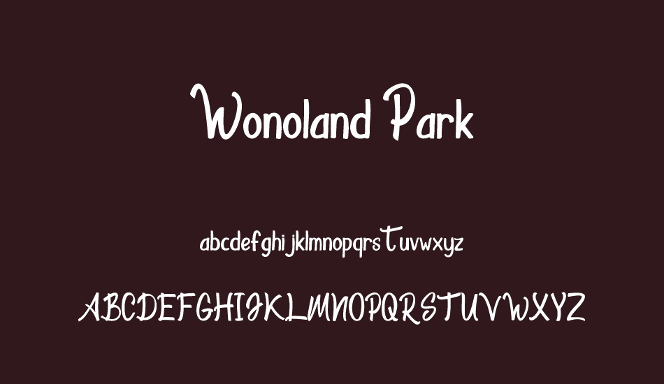 wonoland-park font