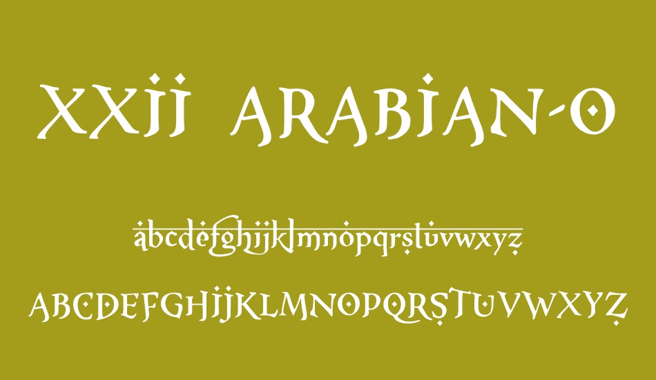 xxıı-arabıan-onenıghtstand font