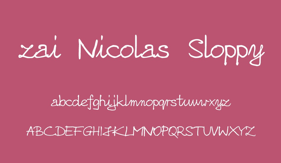 zai-nicolas-sloppy-pen font