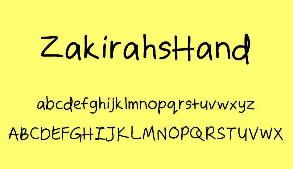 zakirahshand font