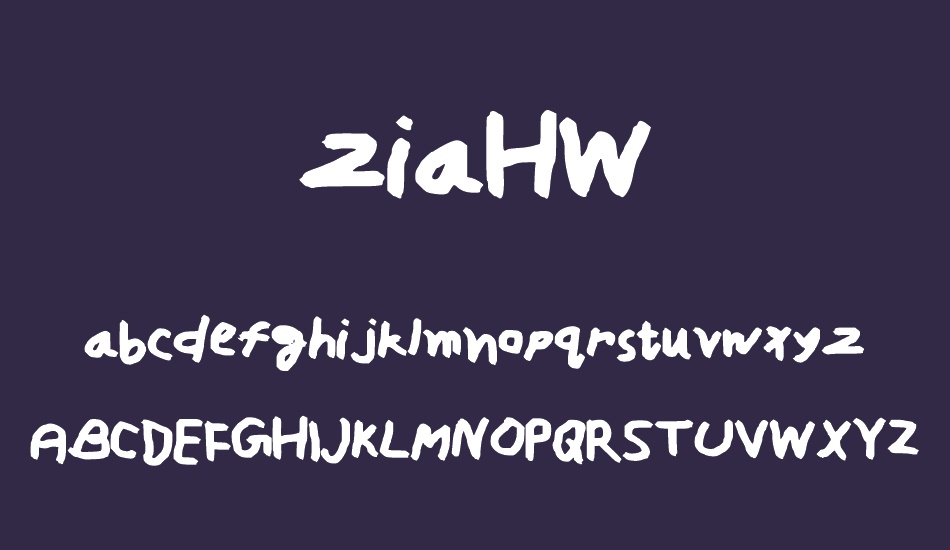 ziahw font