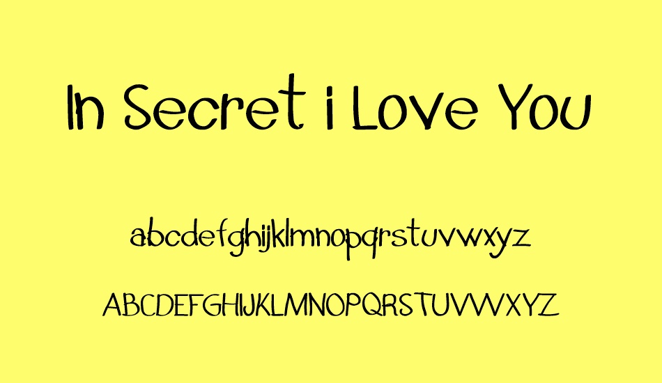 In Secret i Love You font