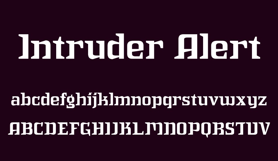 Intruder Alert font