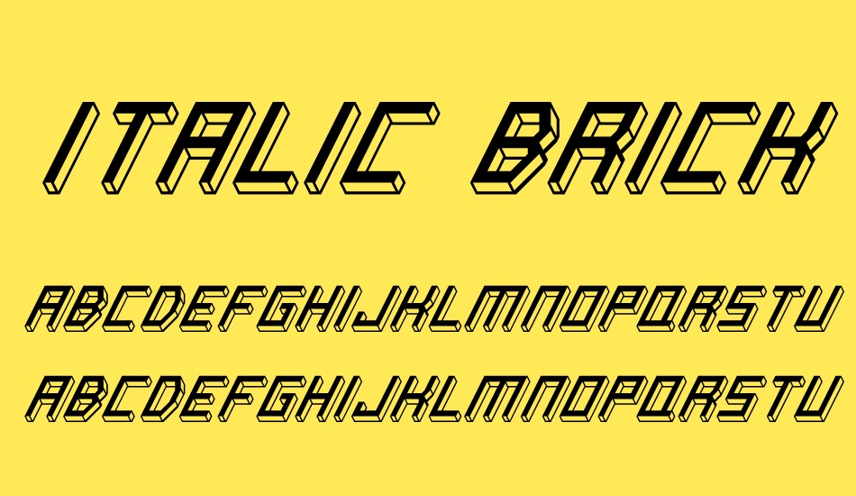 Italic Bricks font