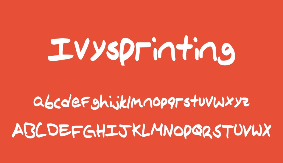 IvysPrinting font